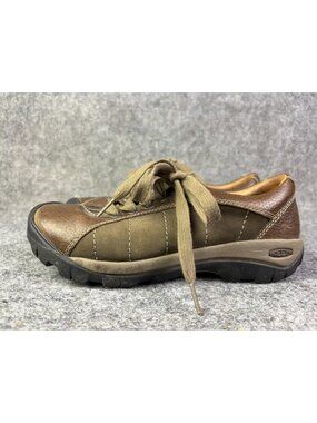 Keen Ana Cortez Shoes Womens Size 7.5 Brown Leather Lace Up Comfort Sneakers